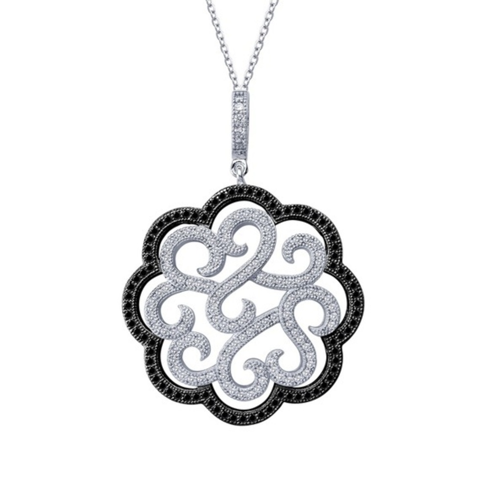 LAFONN Ornate large Necklace in black and white